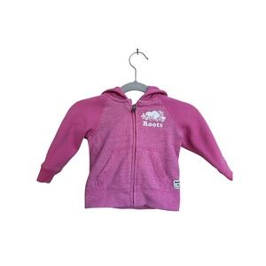 Roots Baby Zip Up Hoodie Sweatshirt Pink Size 6-12‎ Months